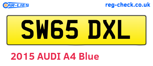 SW65DXL are the vehicle registration plates.