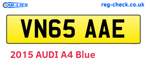 VN65AAE are the vehicle registration plates.