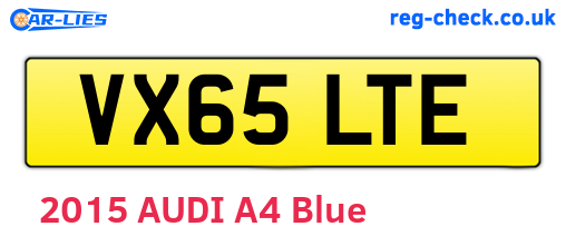 VX65LTE are the vehicle registration plates.
