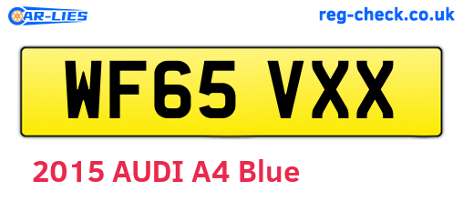 WF65VXX are the vehicle registration plates.