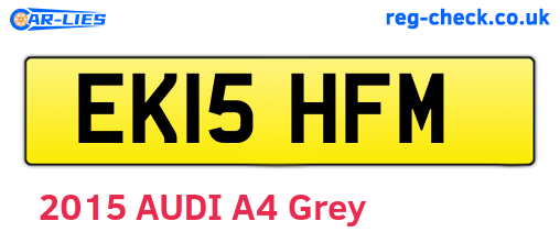 EK15HFM are the vehicle registration plates.