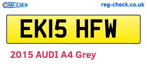 EK15HFW are the vehicle registration plates.