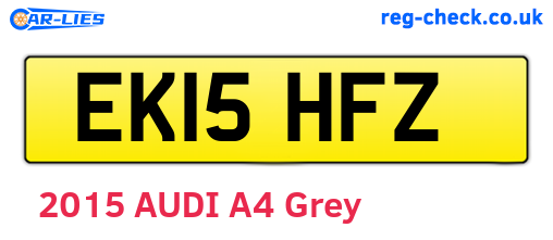EK15HFZ are the vehicle registration plates.