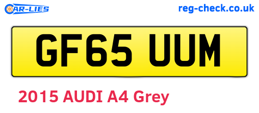 GF65UUM are the vehicle registration plates.