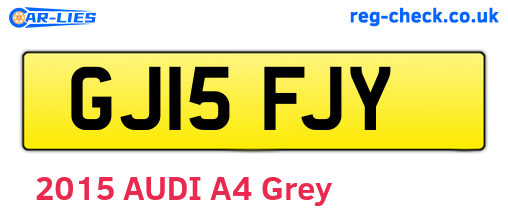 GJ15FJY are the vehicle registration plates.