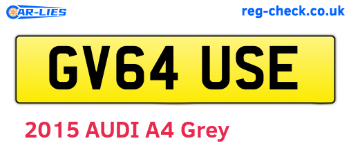 GV64USE are the vehicle registration plates.