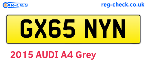 GX65NYN are the vehicle registration plates.