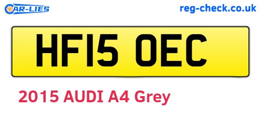 HF15OEC are the vehicle registration plates.