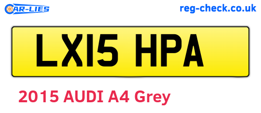 LX15HPA are the vehicle registration plates.