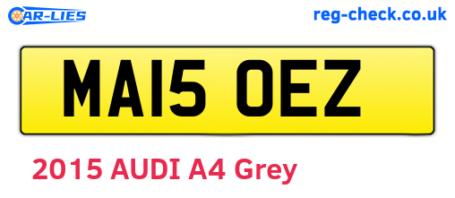 MA15OEZ are the vehicle registration plates.