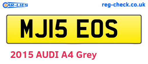 MJ15EOS are the vehicle registration plates.