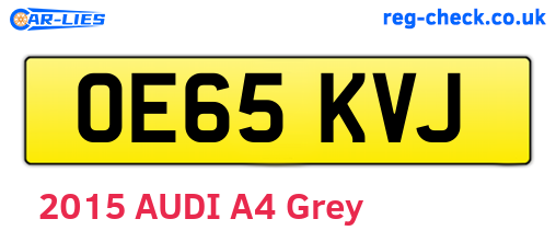 OE65KVJ are the vehicle registration plates.