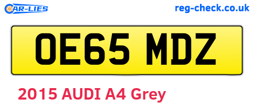 OE65MDZ are the vehicle registration plates.