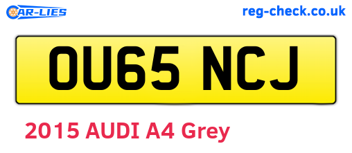 OU65NCJ are the vehicle registration plates.