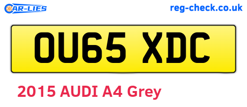 OU65XDC are the vehicle registration plates.