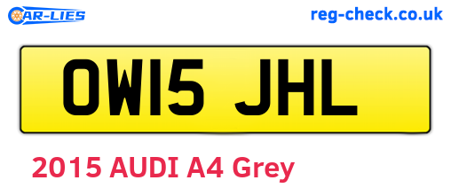 OW15JHL are the vehicle registration plates.