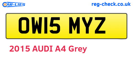 OW15MYZ are the vehicle registration plates.