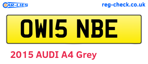 OW15NBE are the vehicle registration plates.