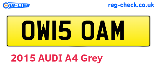 OW15OAM are the vehicle registration plates.