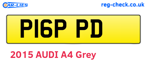 P16PPD are the vehicle registration plates.