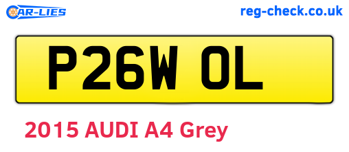 P26WOL are the vehicle registration plates.