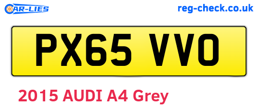 PX65VVO are the vehicle registration plates.