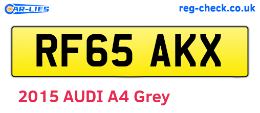 RF65AKX are the vehicle registration plates.