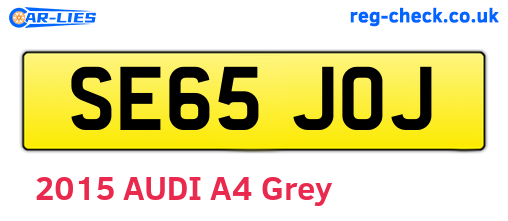 SE65JOJ are the vehicle registration plates.