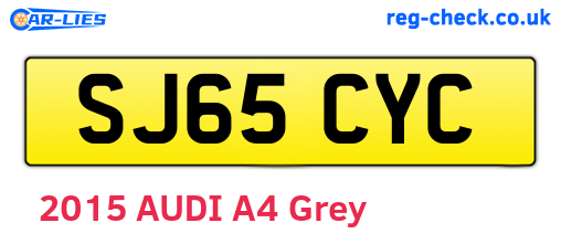 SJ65CYC are the vehicle registration plates.