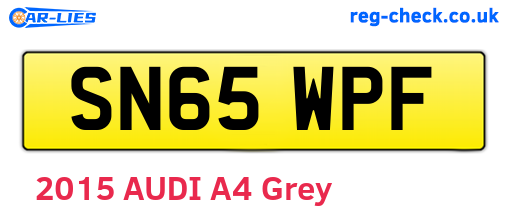 SN65WPF are the vehicle registration plates.
