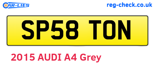SP58TON are the vehicle registration plates.