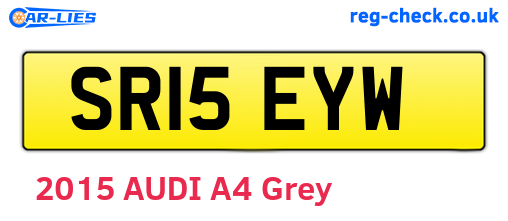 SR15EYW are the vehicle registration plates.
