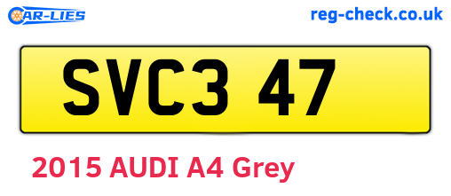 SVC347 are the vehicle registration plates.