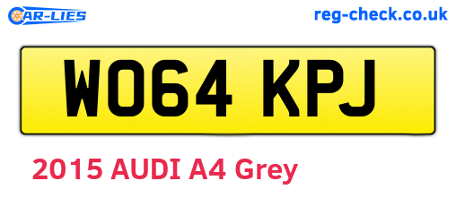 WO64KPJ are the vehicle registration plates.