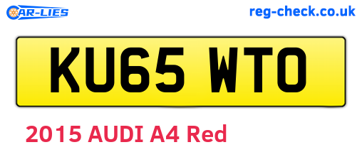 KU65WTO are the vehicle registration plates.