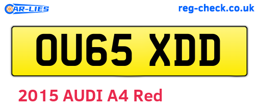 OU65XDD are the vehicle registration plates.