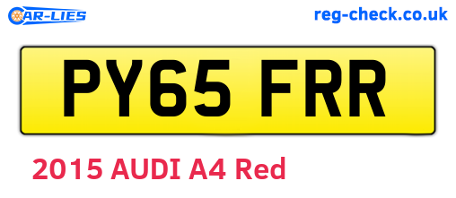 PY65FRR are the vehicle registration plates.