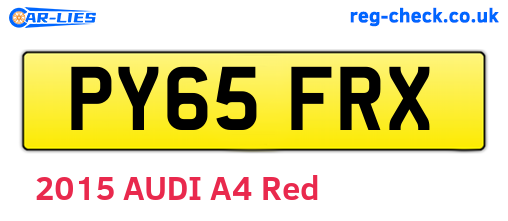 PY65FRX are the vehicle registration plates.
