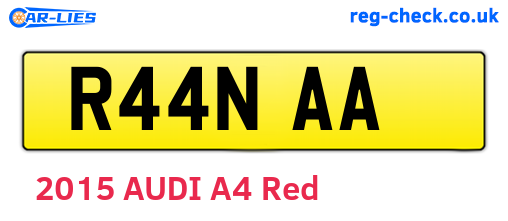 R44NAA are the vehicle registration plates.