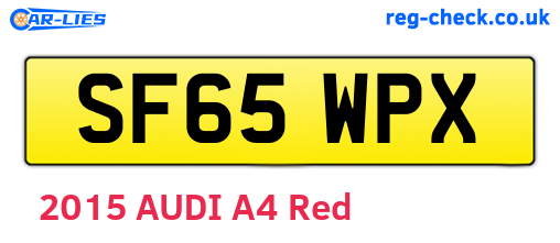 SF65WPX are the vehicle registration plates.