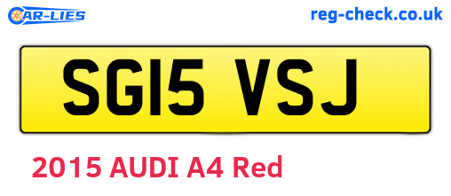 SG15VSJ are the vehicle registration plates.
