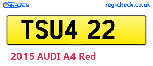 TSU422 are the vehicle registration plates.