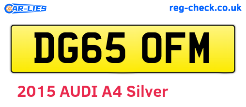DG65OFM are the vehicle registration plates.