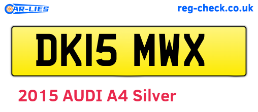 DK15MWX are the vehicle registration plates.
