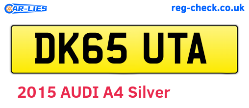 DK65UTA are the vehicle registration plates.