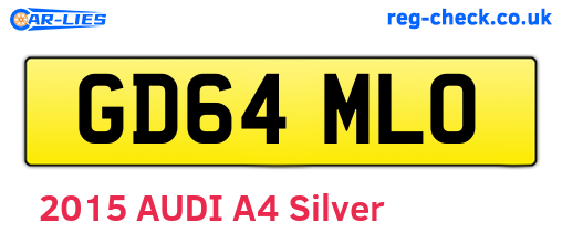 GD64MLO are the vehicle registration plates.