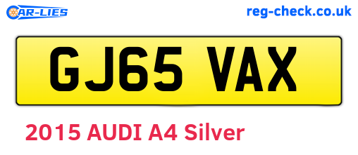 GJ65VAX are the vehicle registration plates.