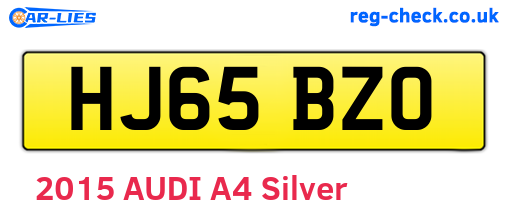 HJ65BZO are the vehicle registration plates.