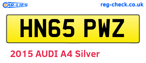 HN65PWZ are the vehicle registration plates.