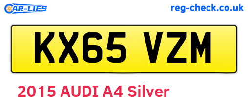 KX65VZM are the vehicle registration plates.